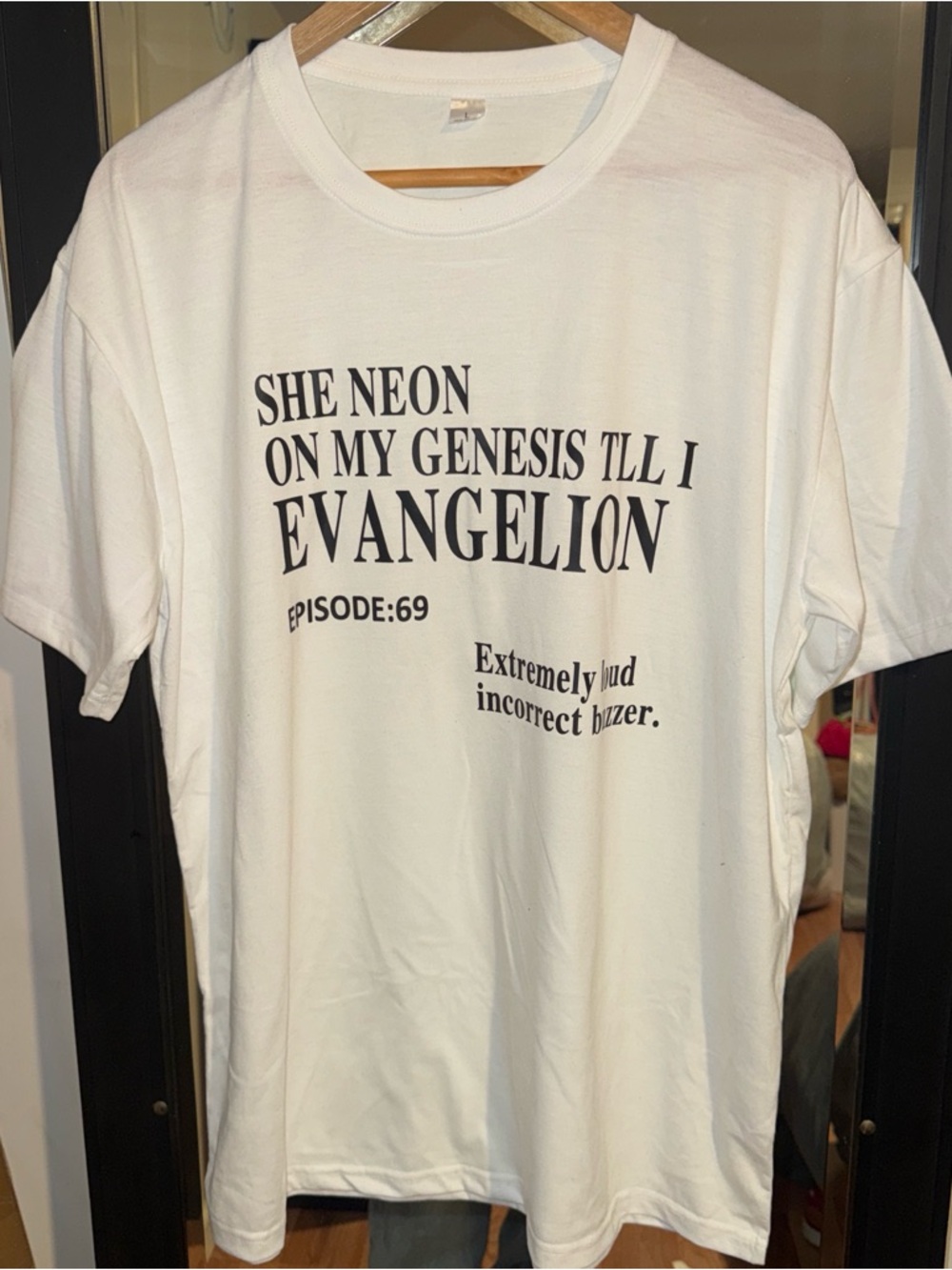 White Graphic Short Sleeve Tee with Black Text